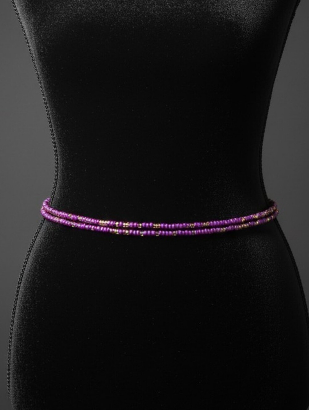 Purple Beaded Waist Chain - Women's Fashion Belt